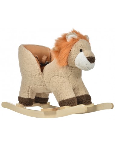Gyngehest til børn H50 cm - Natur/Brun