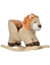 Gyngehest til børn H50 cm - Natur/Brun