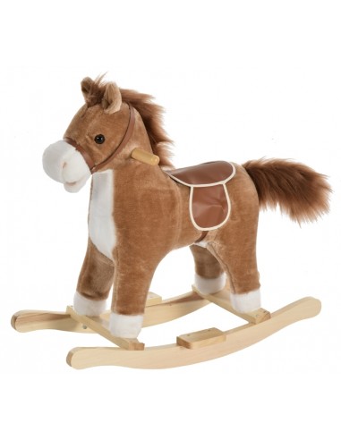 Gyngehest til børn H61 cm - Natur/Brun