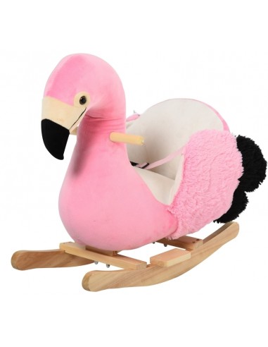 Gyngehest til børn H52 cm - Natur/Pink