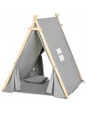 Legetelt tipi til børn H136 cm - Natur/Grå
