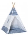 Legetelt tipi til børn H155 x B120 cm - Hvid/Blå