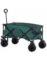 Sammenklappelig trækvogn off-road 108 x 53 cm - Sort/Grøn