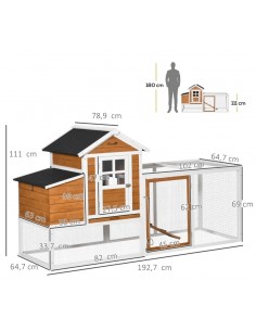 Hønsehus i fyrretræ 192,7 x... 2
