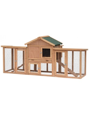 Hønsehus i fyrretræ 204 x 85 x 93 cm...