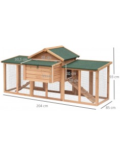 Hønsehus i fyrretræ 204 x... 2