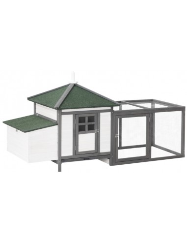 Hønsehus i fyrretræ 196 x 76 x 97 cm...