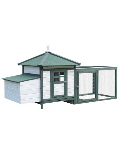 Hønsehus i fyrretræ 196 x 76 x 97 cm...