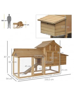Hønsehus i fyrretræ 150,5 x... 2