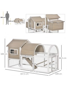 Hønsehus i fyrretræ 167,5 x... 2