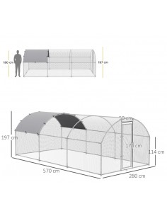 Hønse indhegning i stål 280... 2