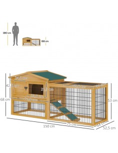 Kaninbur i fyrretræ 150 x... 2