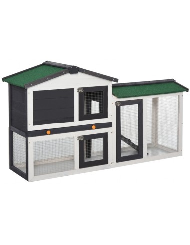 Dværgkaninbur i fyrretræ 145 x 45 x...