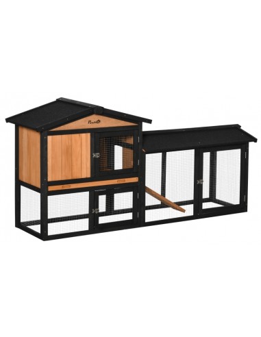 Dværgkaninbur i fyrretræ 175,8 x 52 x...