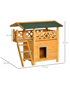 Kattehus i fyrretræ 77 x 50... 2