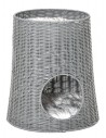 Katteseng i polyrattan og polyester 45 x 45 x 50 cm - Grå