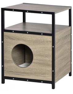 Kattehus i møbelplade og...