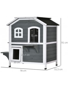 Kattehus i fyrretræ 78 x... 2