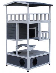 Kattehus i fyrretræ 78 x 76...