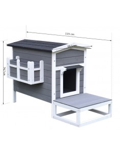 Kattehus i fyrretræ 115 x... 2