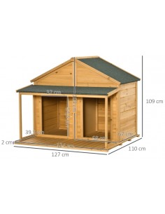 Hundehus i fyrretræ 127 x... 2