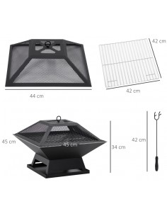 Ildsted i metal H34 x Ø45... 2