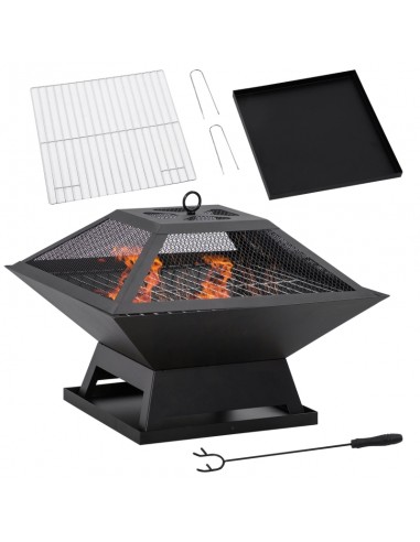 Ildsted i metal H34 x Ø45 cm - Sort