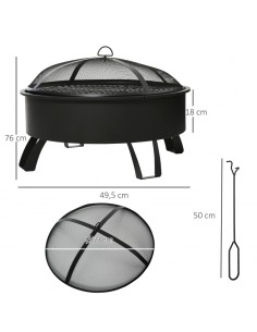 Ildsted i metal H49,5 x Ø76... 2