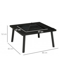 Ildbord i stål H52 x 81 x... 2