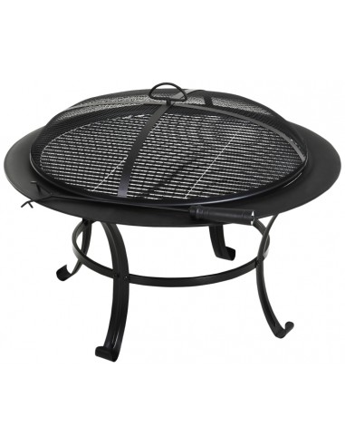 Ildsted i metal H55 x Ø76 cm - Sort