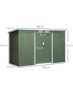 Redskabsskur i stål H158 -... 2