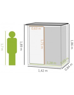 Redskabsskur i stål H186 -... 2