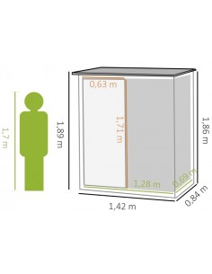 Redskabsskur i stål H186 -... 2