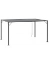 Havepavillon med lameltag i aluminium 3,95 x 2,95 m - Grå