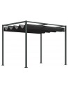 Havepavillon med skydetag i stål og polyester 2,98 x 2,13 m - Mørkegrå