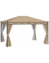 Havepavillon i metal og polyester 4 x 3 m - Sort/Beige
