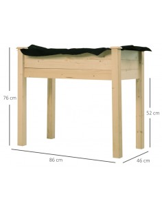 Højbed i fyrretræ og filt... 2