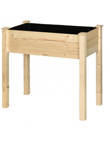 Højbed i fyrretræ og filt B86 x D46 x...