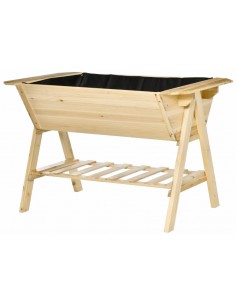 Højbed i fyrretræ og filt...