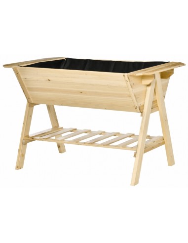 Højbed i fyrretræ og filt B129 x...