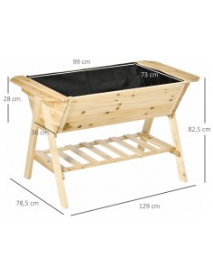 Højbed i fyrretræ og filt... 2