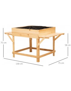 Højbed i fyrretræ og filt... 2