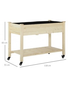 Højbed på hjul i fyrretræ... 2