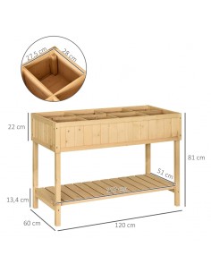 Højbed i fyrretræ B120 x... 2