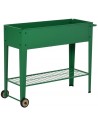 Højbed på hjul i metal B104 x D39 x H80 cm - Grøn