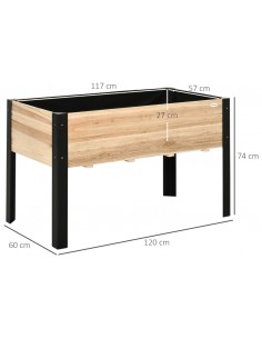 Højbed i fyrretræ og stål... 2