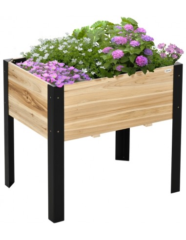 Højbed i fyrretræ og stål B80 x D60 x...