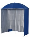 Strandparasol med dække i metal og polyester H220 x Ø220 cm - Blå