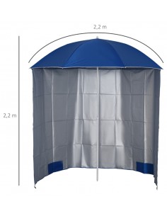 Strandparasol med dække i... 2