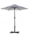 Parasol med tilt i metal og polyester H225 x Ø227 cm - Blå/Hvid